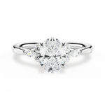 Cynthia Oval Cut Lab Grown Diamond 14Kt White Gold Engagement Ring