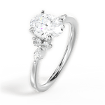 Cynthia Oval Cut Lab Grown Diamond 14Kt White Gold Engagement Ring - View 4