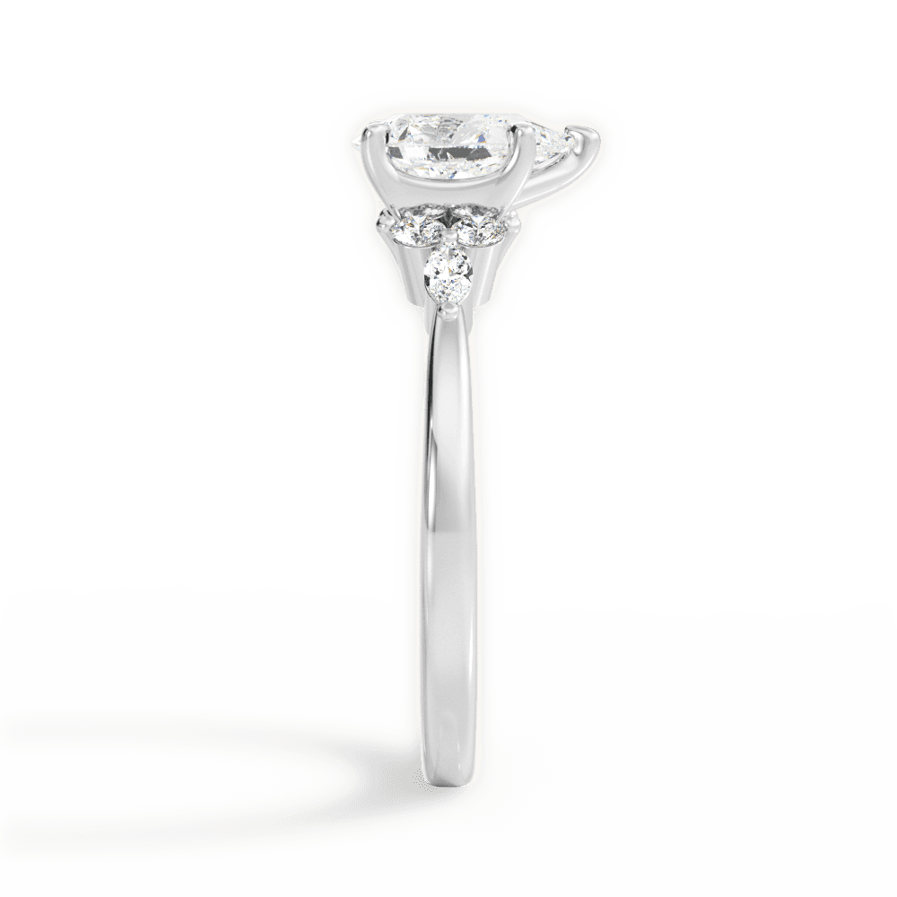 Cynthia Pear Cut Lab Grown Diamond 18Kt White Gold Engagement Ring - View 2