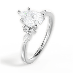 Cynthia Pear Cut Lab Grown Diamond 18Kt White Gold Engagement Ring - View 4
