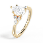 Cynthia Pear Cut Lab Grown Diamond 18Kt Yellow Gold Engagement Ring - View 3