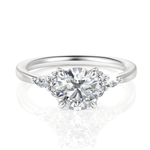 Cynthia Round Cut Lab Grown Diamond Platinum Engagement Ring