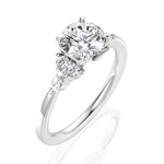 Cynthia Round Cut Lab Grown Diamond Platinum Engagement Ring - View 4