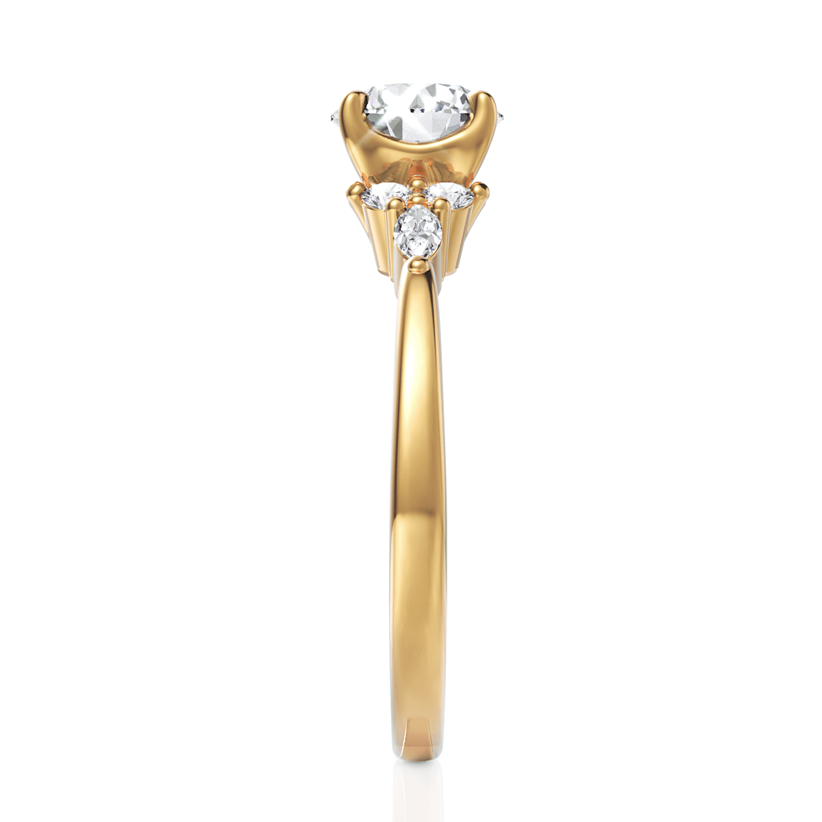 Cynthia Round Cut Lab Grown Diamond 18Kt Yellow Gold Engagement Ring - View 2