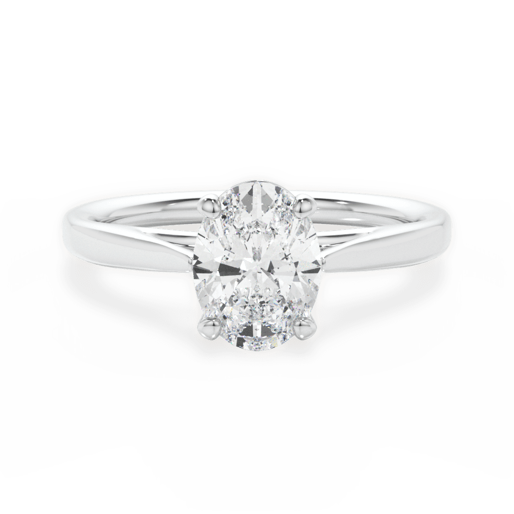 Angie Oval Cut Lab Grown Diamond 18Kt White Gold Engagement Ring