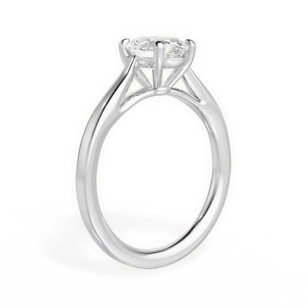Angie Oval Cut Lab Grown Diamond 14Kt White Gold Engagement Ring - View 3