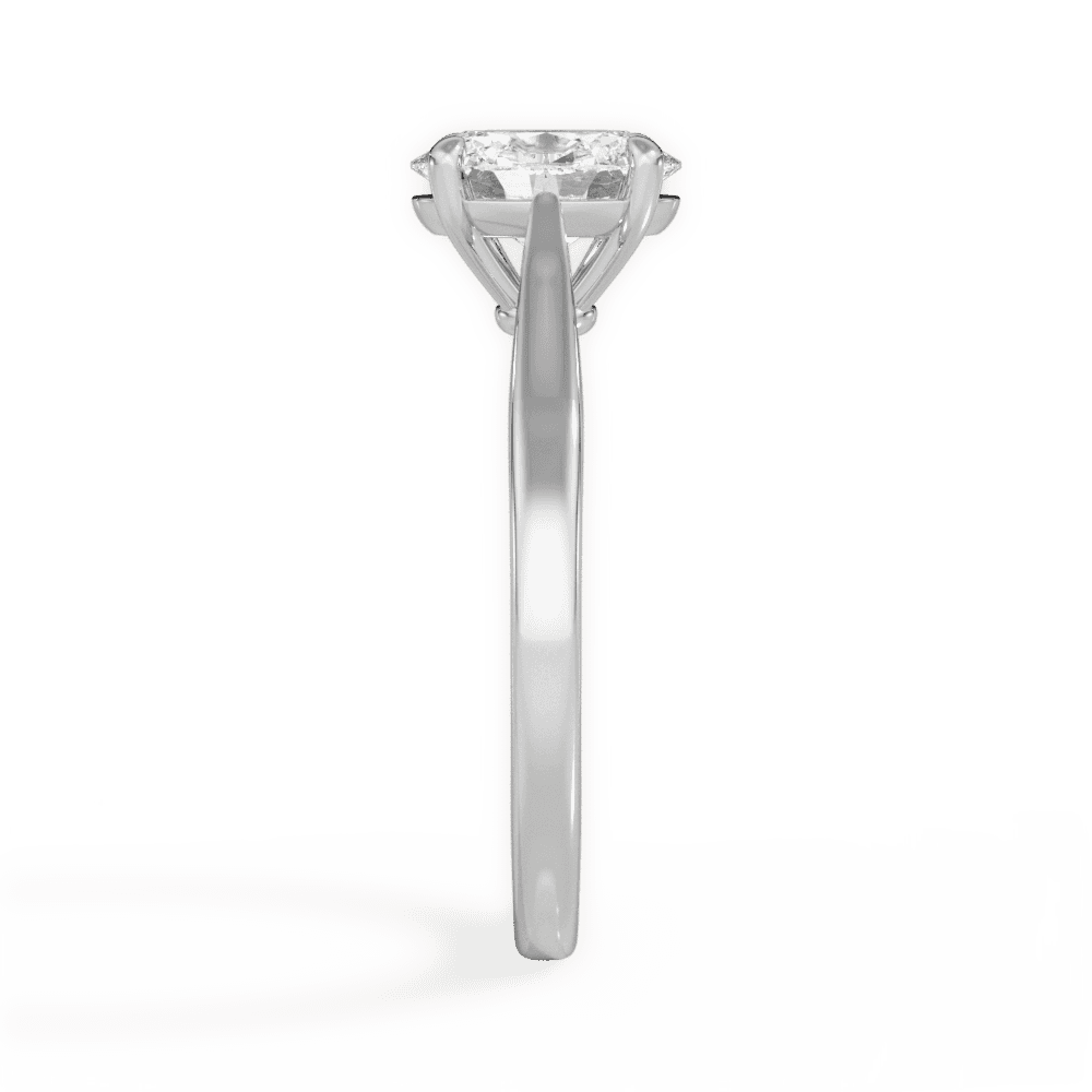Angie Oval Cut Lab Grown Diamond Platinum Engagement Ring - View 4