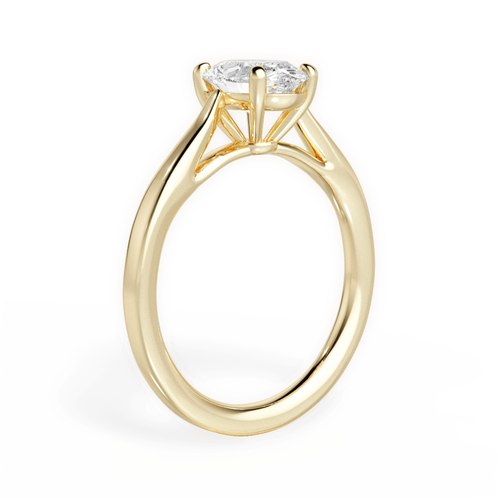 Angie Oval Cut Lab Grown Diamond 18Kt Yellow Gold Engagement Ring - View 2