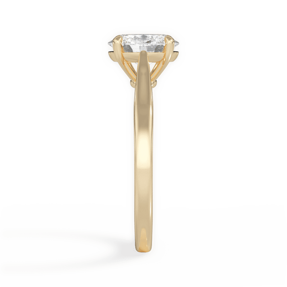 Angie Oval Cut Lab Grown Diamond 18Kt Yellow Gold Engagement Ring - View 4