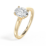 Angie Oval Cut Lab Grown Diamond 18Kt Yellow Gold Engagement Ring - View 3