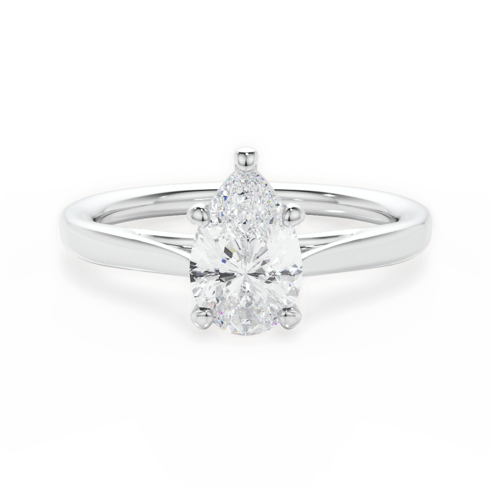 Angie Pear Cut Lab Grown Diamond 18Kt White Gold Engagement Ring
