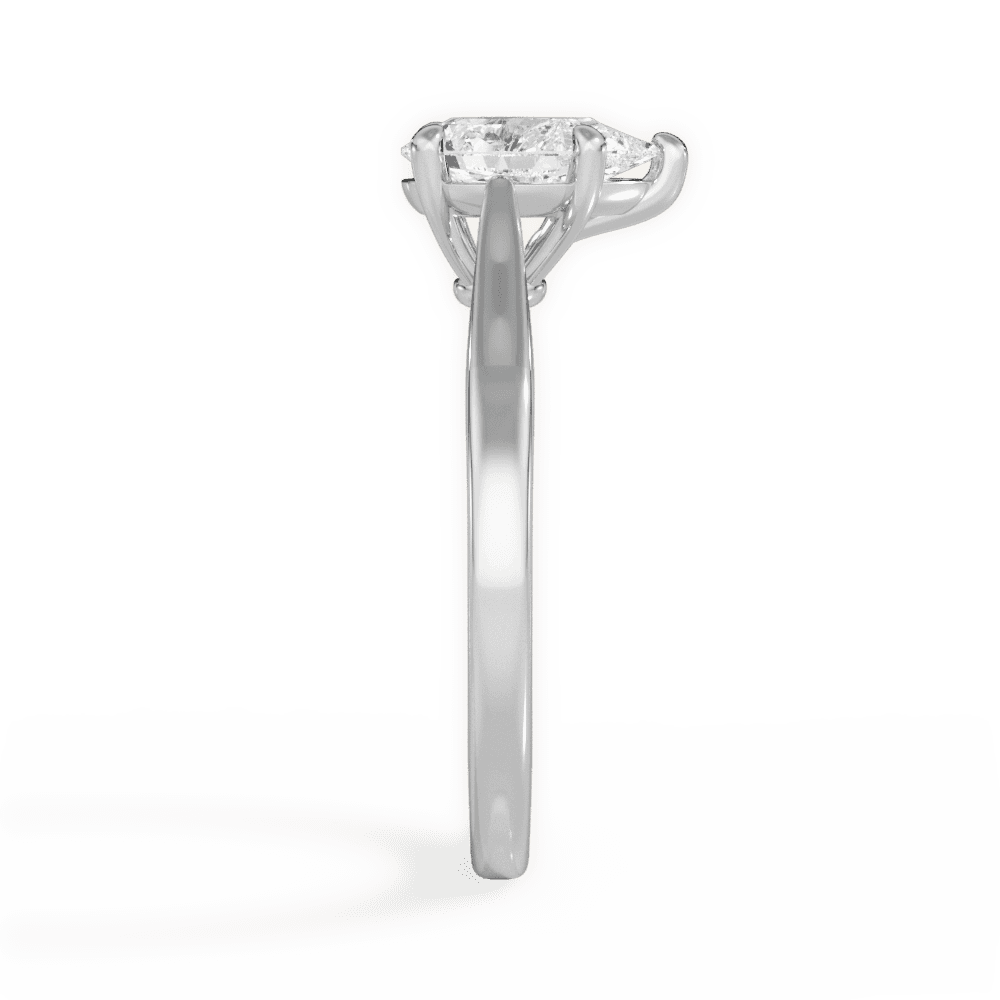 Angie Pear Cut Lab Grown Diamond Platinum Engagement Ring - View 4