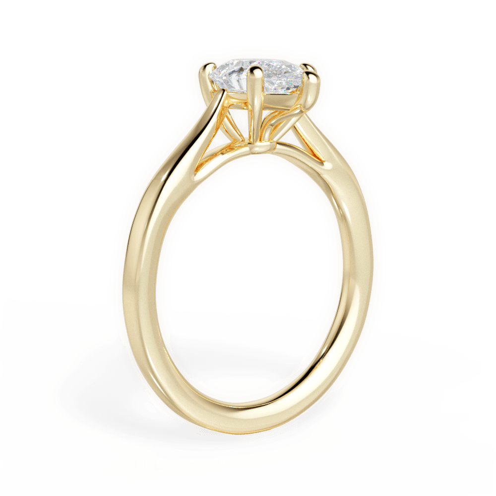 Angie Pear Cut Lab Grown Diamond 18Kt Yellow Gold Engagement Ring - View 3
