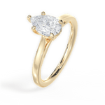 Angie Pear Cut Lab Grown Diamond 18Kt Yellow Gold Engagement Ring - View 2
