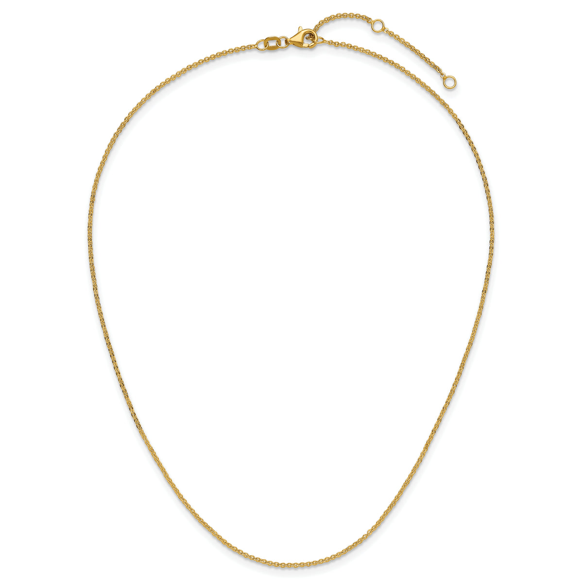 Leslie's Gold Flat Cable Adjustable Chain - 14k Yellow Gold / 18 in / 1.4 mm