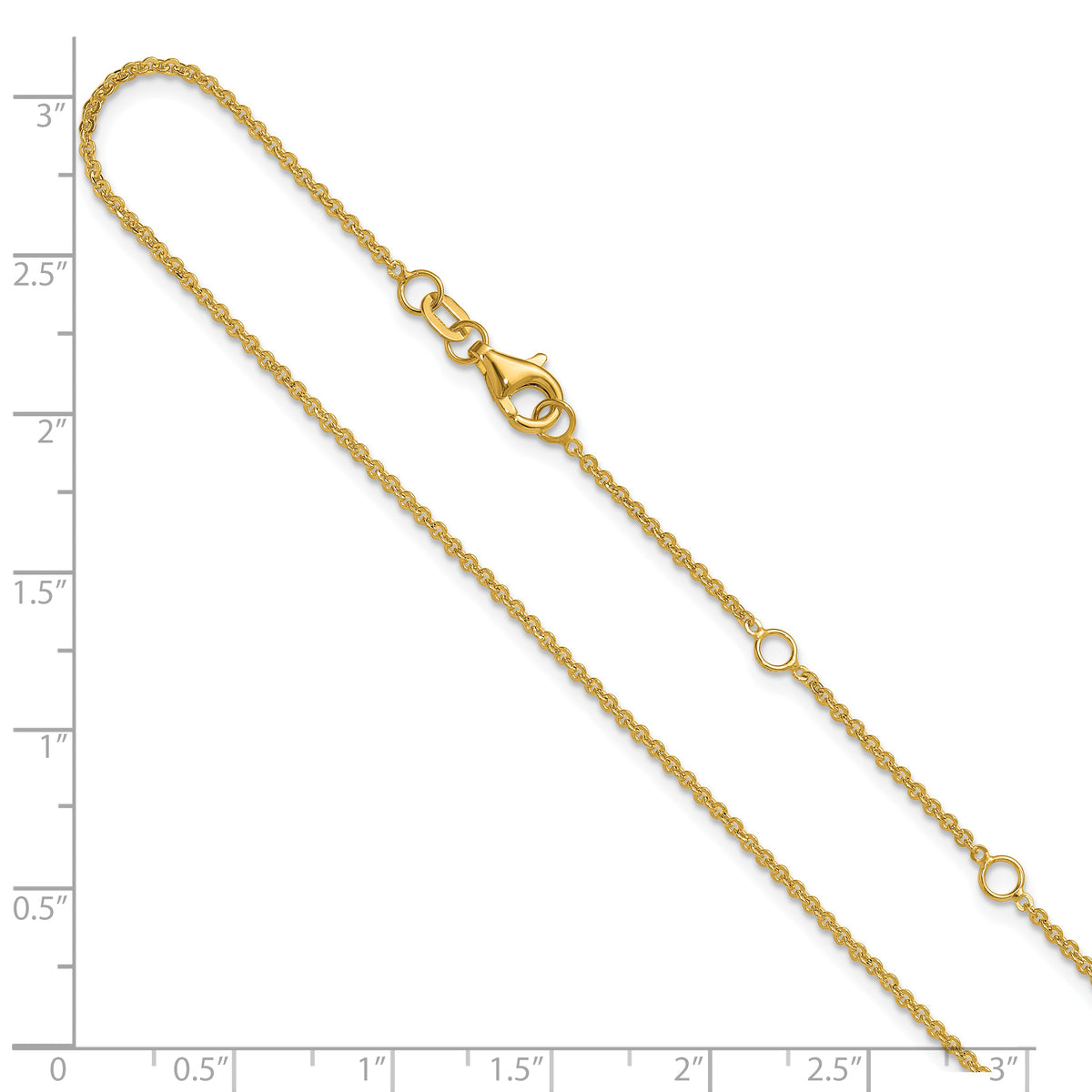 Leslie's Gold Flat Cable Adjustable Chain - 14k Yellow Gold / 18 in / 1.4 mm
