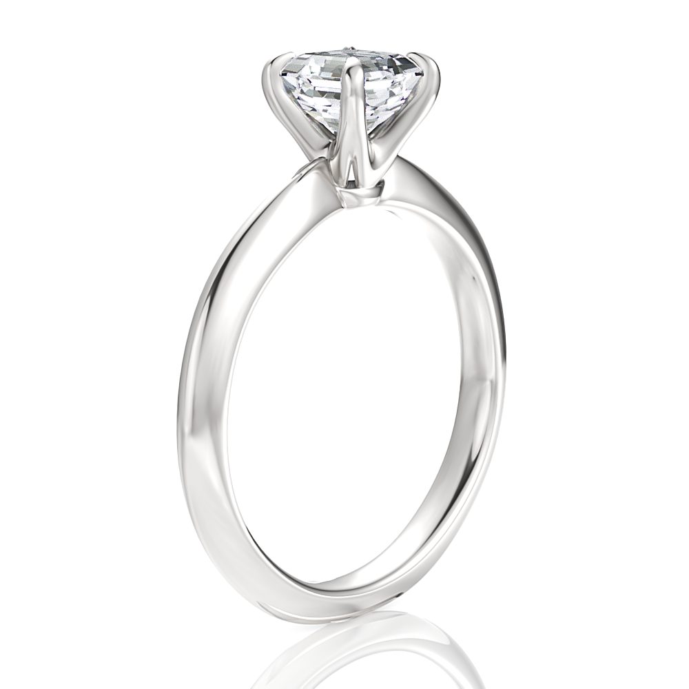 Beatrice Asscher Cut Lab Grown Diamond Platinum Engagement Ring - View 3
