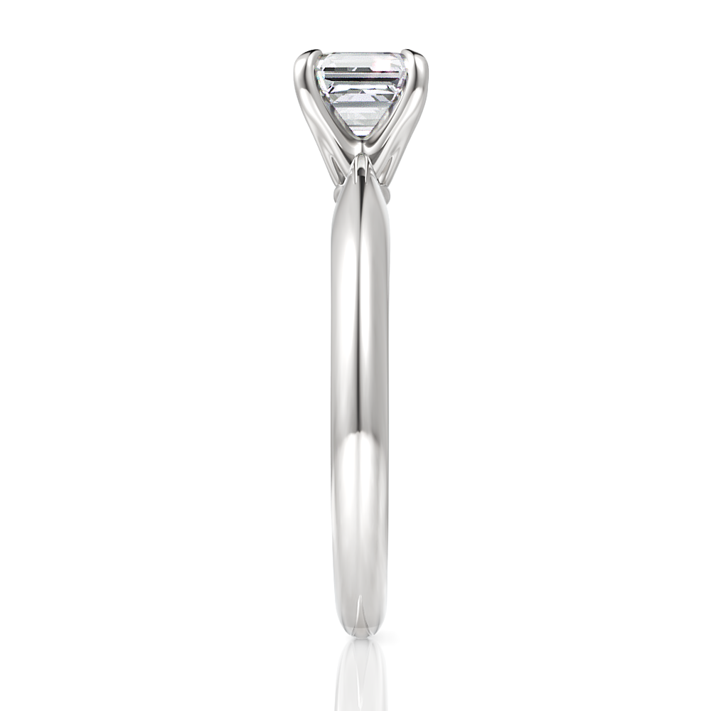 Beatrice Asscher Cut Lab Grown Diamond Platinum Engagement Ring - View 4