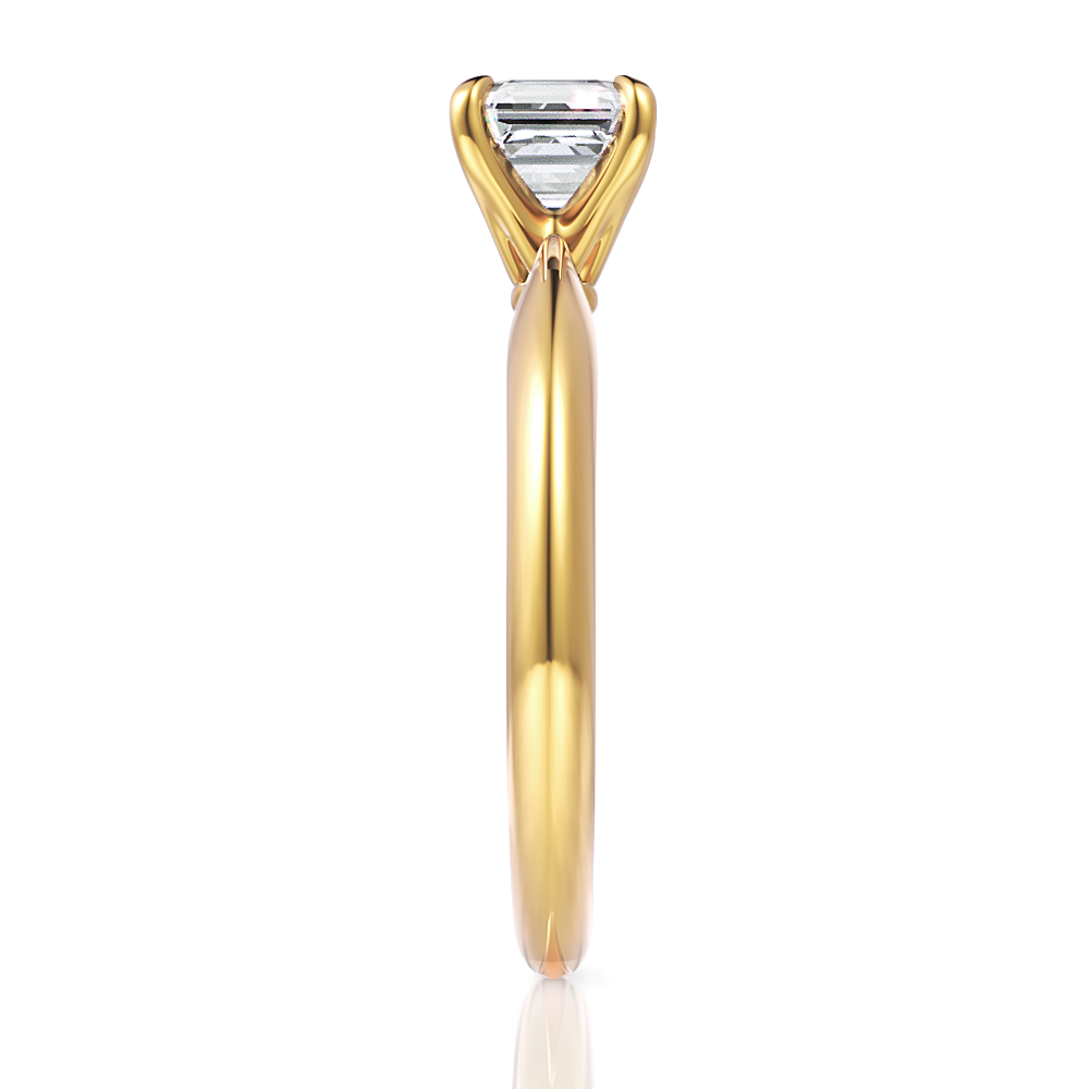 Beatrice Asscher Cut Lab Grown Diamond 18Kt Yellow Gold Engagement Ring - View 4