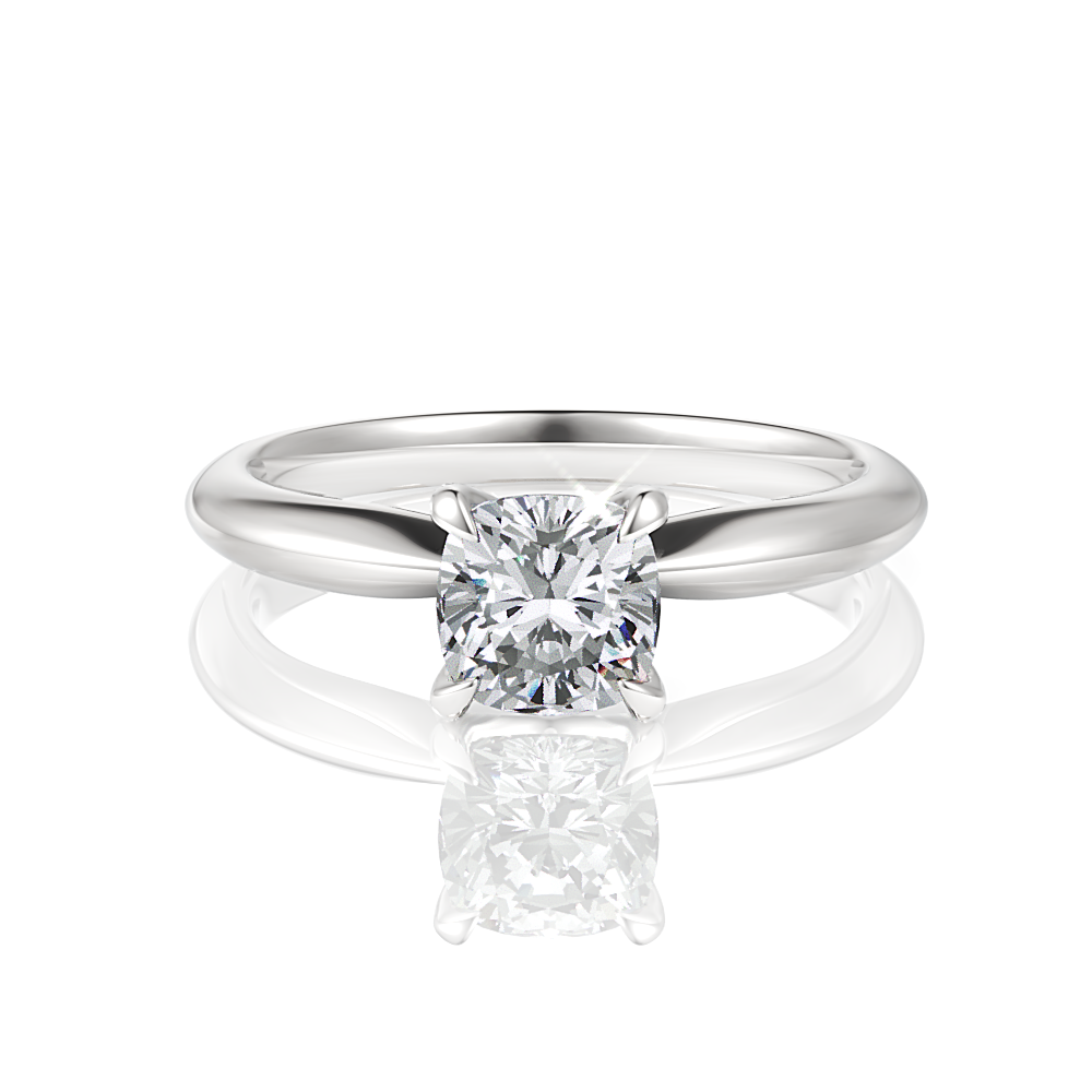 Beatrice Cushion Cut Lab Grown Diamond 18Kt White Gold Engagement Ring