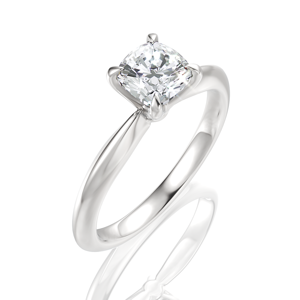 Beatrice Cushion Cut Lab Grown Diamond Platinum Engagement Ring - View 2