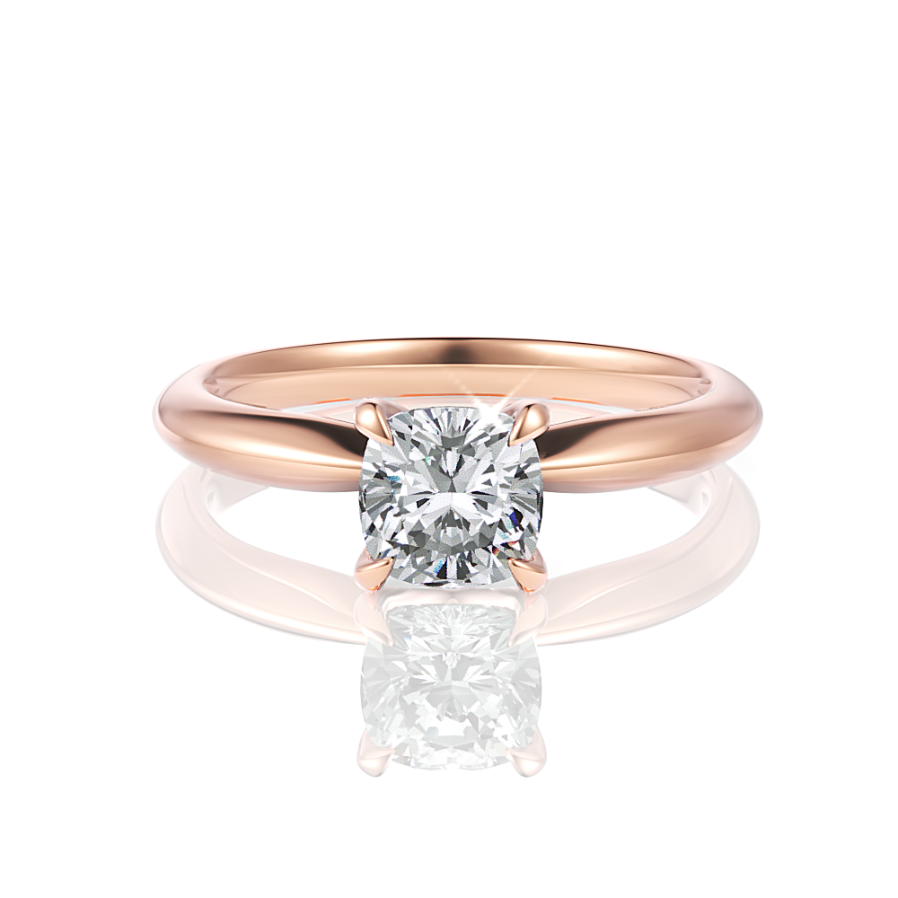 Beatrice Cushion Cut Lab Grown Diamond 18Kt Rose Gold Engagement Ring