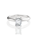 Beatrice Emerald Cut Lab Grown Diamond 14Kt White Gold Engagement Ring