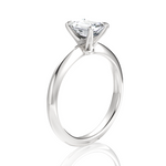 Beatrice Emerald Cut Lab Grown Diamond 18Kt White Gold Engagement Ring - View 3