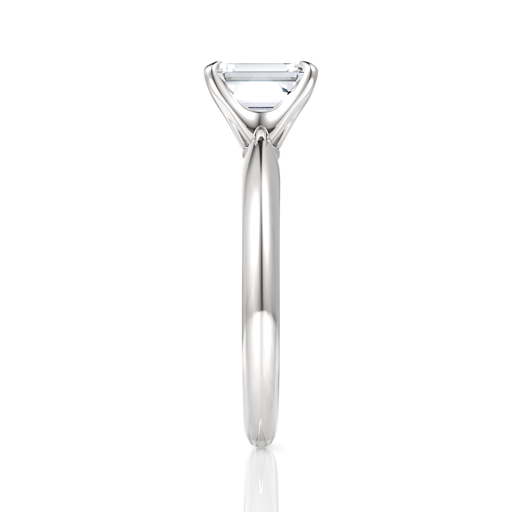 Beatrice Emerald Cut Lab Grown Diamond 18Kt White Gold Engagement Ring - View 4
