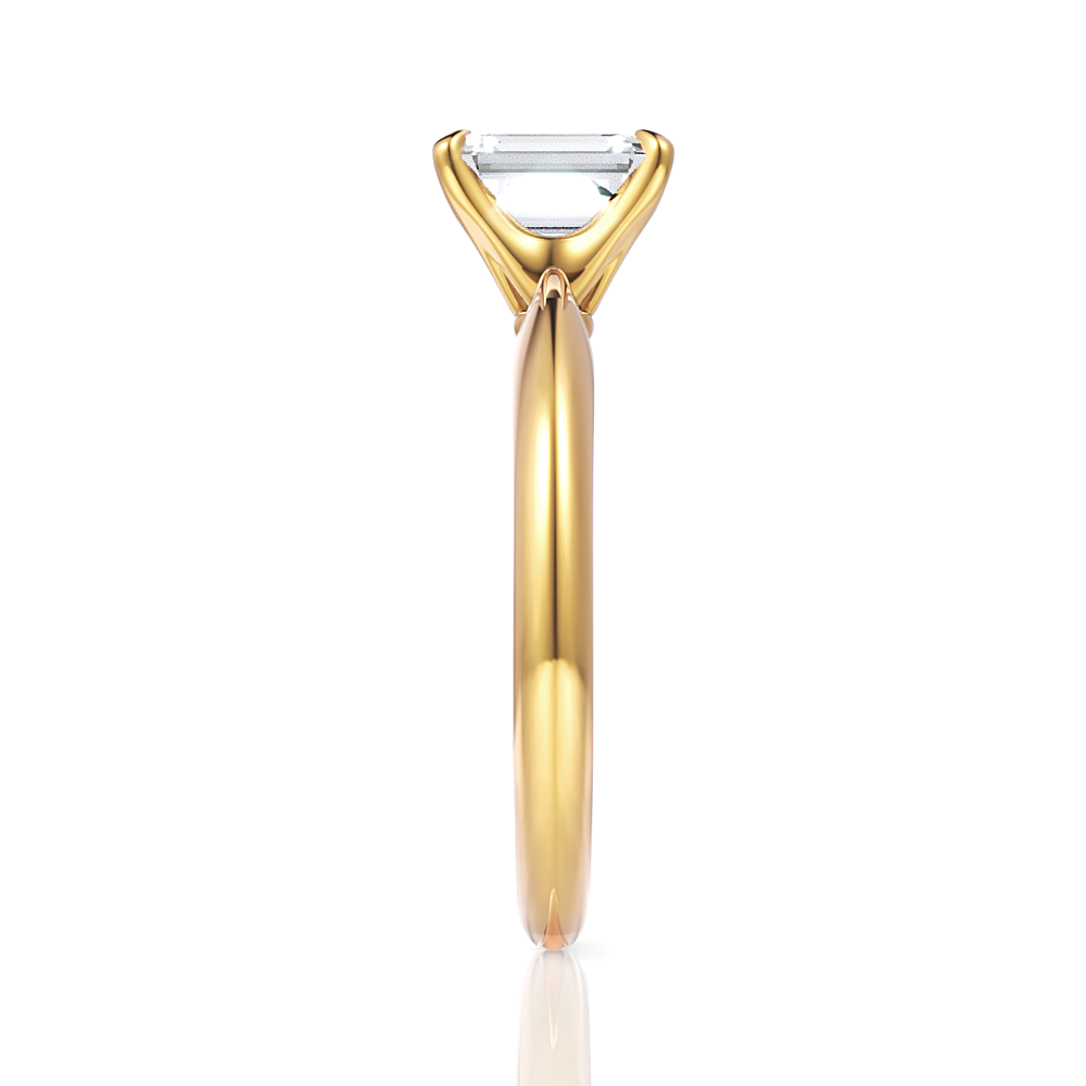 Beatrice Emerald Cut Lab Grown Diamond 18Kt Yellow Gold Engagement Ring - View 4