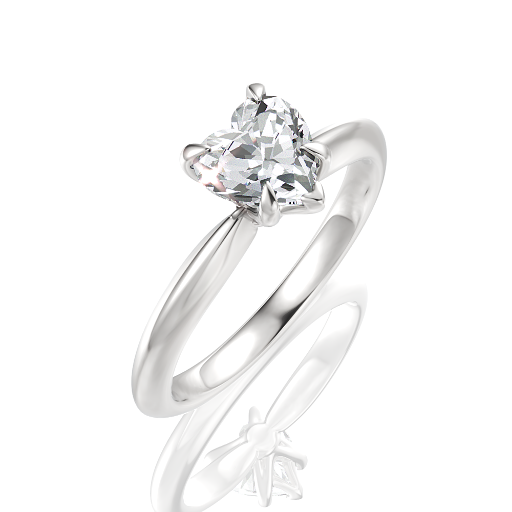 Beatrice Heart Cut Lab Grown Diamond 18Kt White Gold Engagement Ring - View 2
