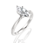 Beatrice Marquise Cut Lab Grown Diamond Platinum Engagement Ring - View 2