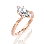 Beatrice Marquise Cut Lab Grown Diamond 18Kt Rose Gold Engagement Ring - View 2