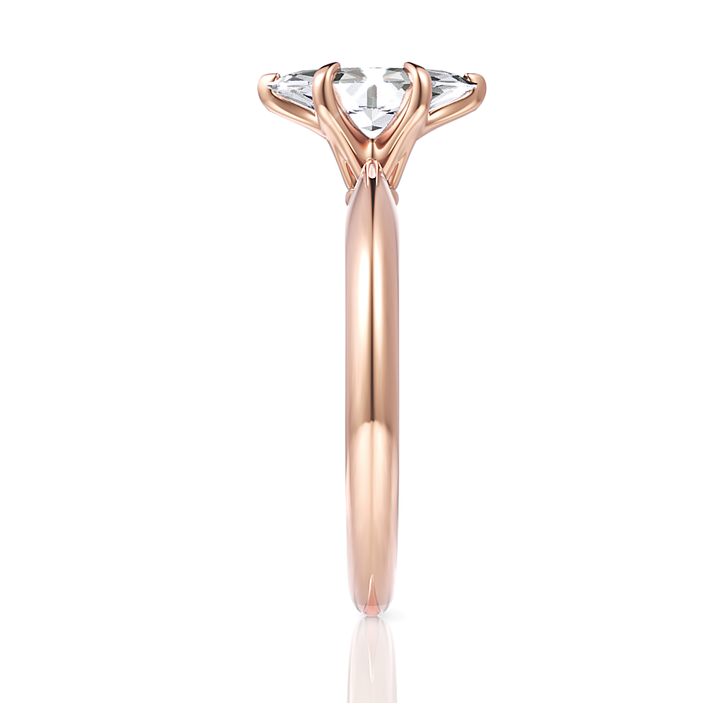 Beatrice Marquise Cut Lab Grown Diamond 18Kt Rose Gold Engagement Ring - View 4