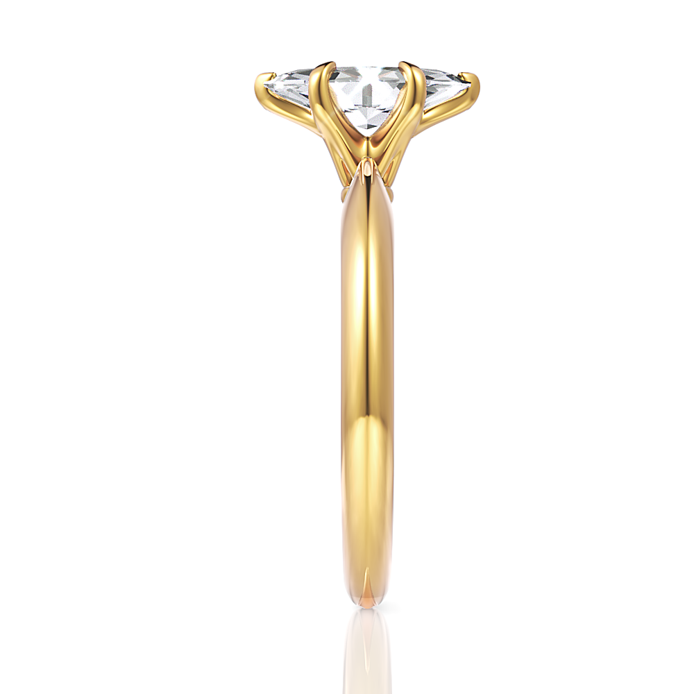 Beatrice Marquise Cut Lab Grown Diamond 18Kt Yellow Gold Engagement Ring - View 4