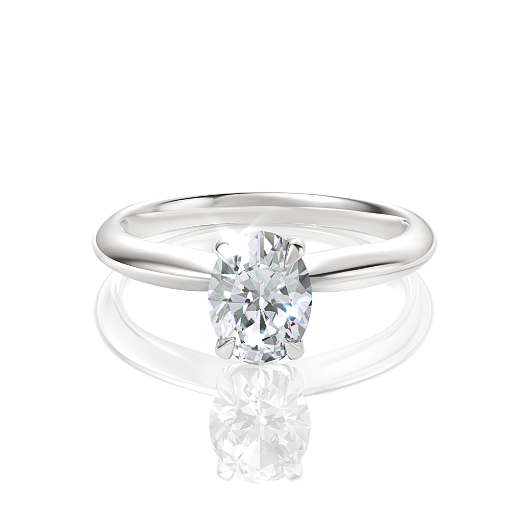 Beatrice Oval Cut Lab Grown Diamond 14Kt White Gold Engagement Ring