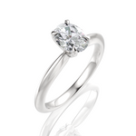 Beatrice Oval Cut Lab Grown Diamond 14Kt White Gold Engagement Ring - View 2