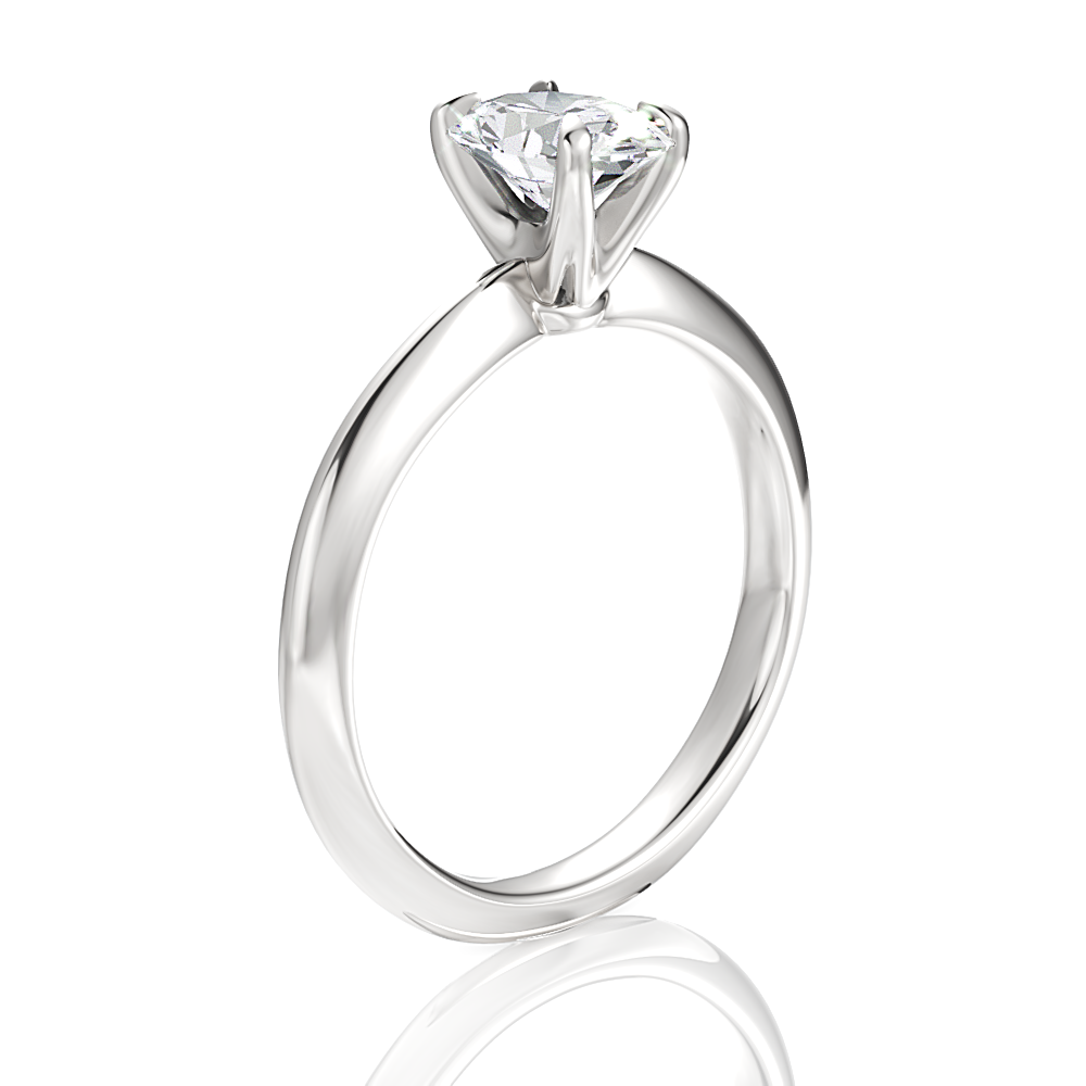 Beatrice Oval Cut Lab Grown Diamond 14Kt White Gold Engagement Ring - View 3
