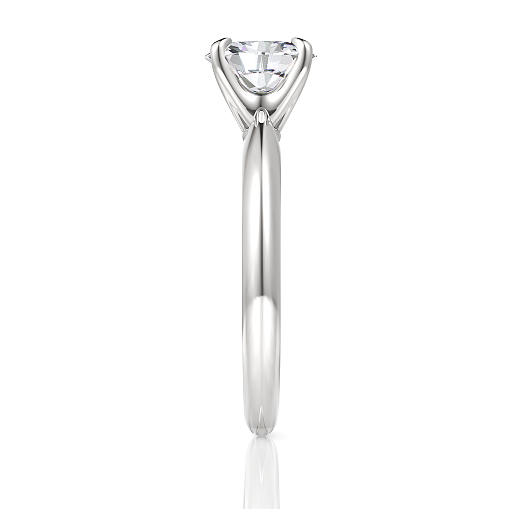 Beatrice Oval Cut Lab Grown Diamond 18Kt White Gold Engagement Ring - View 4