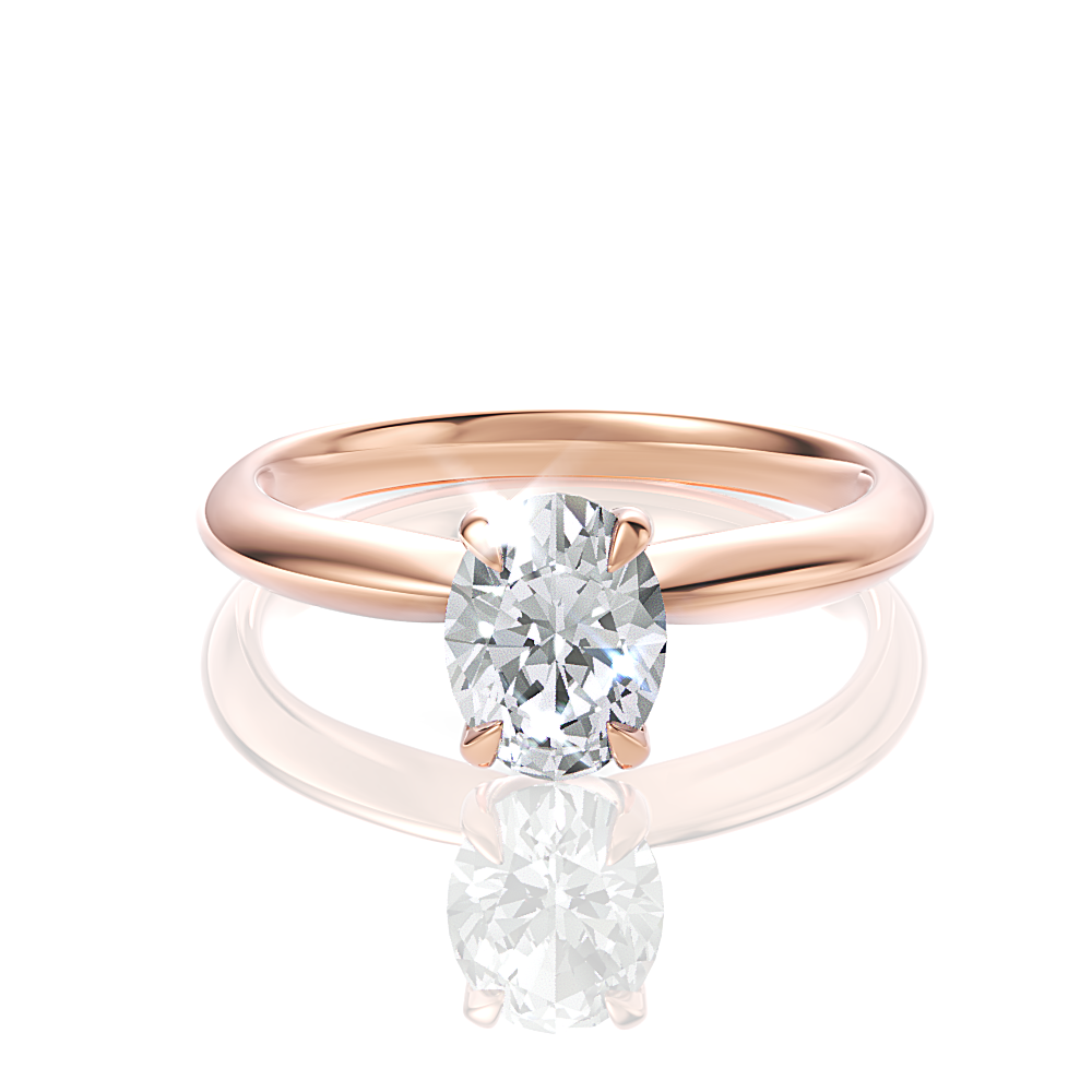 Beatrice Oval Cut Lab Grown Diamond 18Kt Rose Gold Engagement Ring