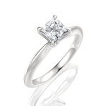 Beatrice Princess Cut Lab Grown Diamond 18Kt White Gold Engagement Ring - View 2