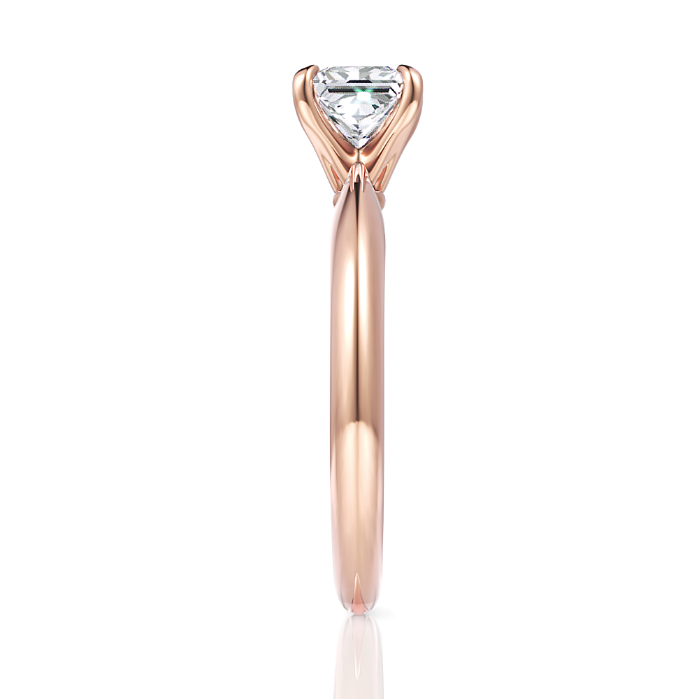 Beatrice Princess Cut Lab Grown Diamond 18Kt Rose Gold Engagement Ring - View 4