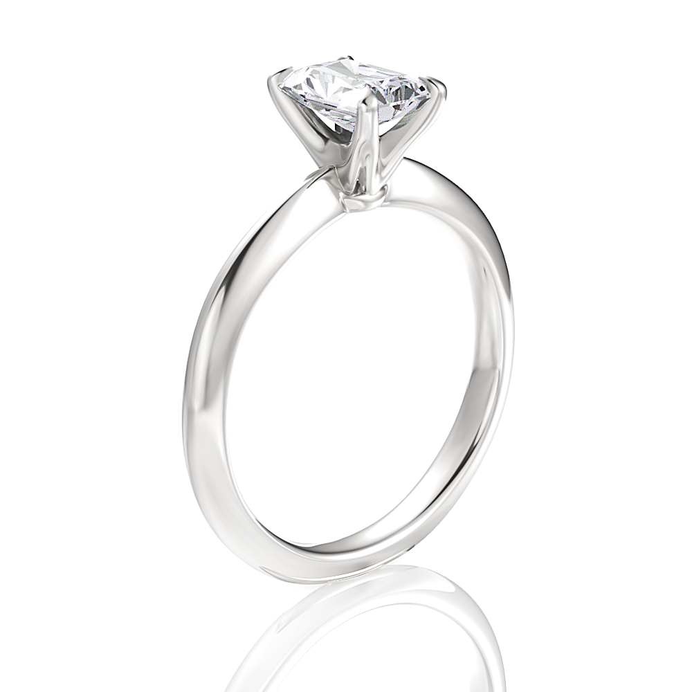 Beatrice Radiant Cut Lab Grown Diamond Platinum Engagement Ring - View 3