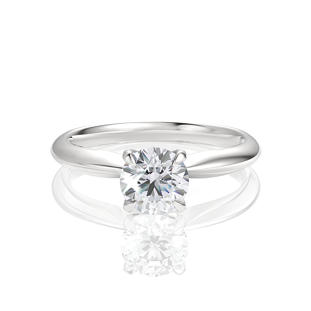 Beatrice Round Cut Lab Grown Diamond Platinum Engagement Ring