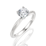 Beatrice Round Cut Lab Grown Diamond 18Kt White Gold Engagement Ring - View 2