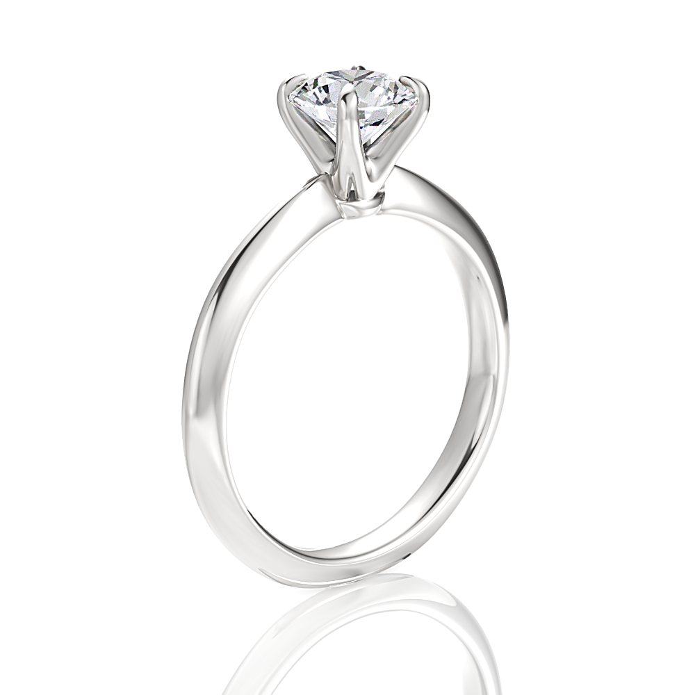 Beatrice Round Cut Lab Grown Diamond 18Kt White Gold Engagement Ring - View 3