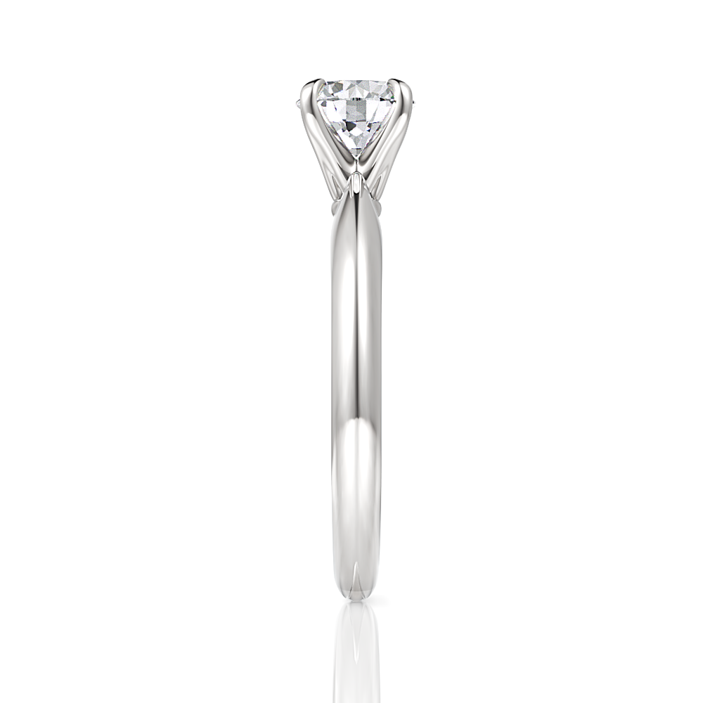 Beatrice Round Cut Lab Grown Diamond Platinum Engagement Ring - View 4