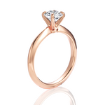 Beatrice Round Cut Lab Grown Diamond 18Kt Rose Gold Engagement Ring - View 3