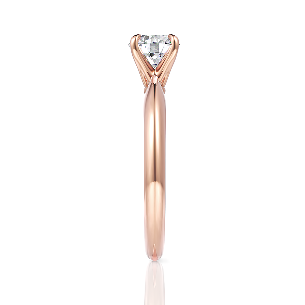 Beatrice Round Cut Lab Grown Diamond 18Kt Rose Gold Engagement Ring - View 4