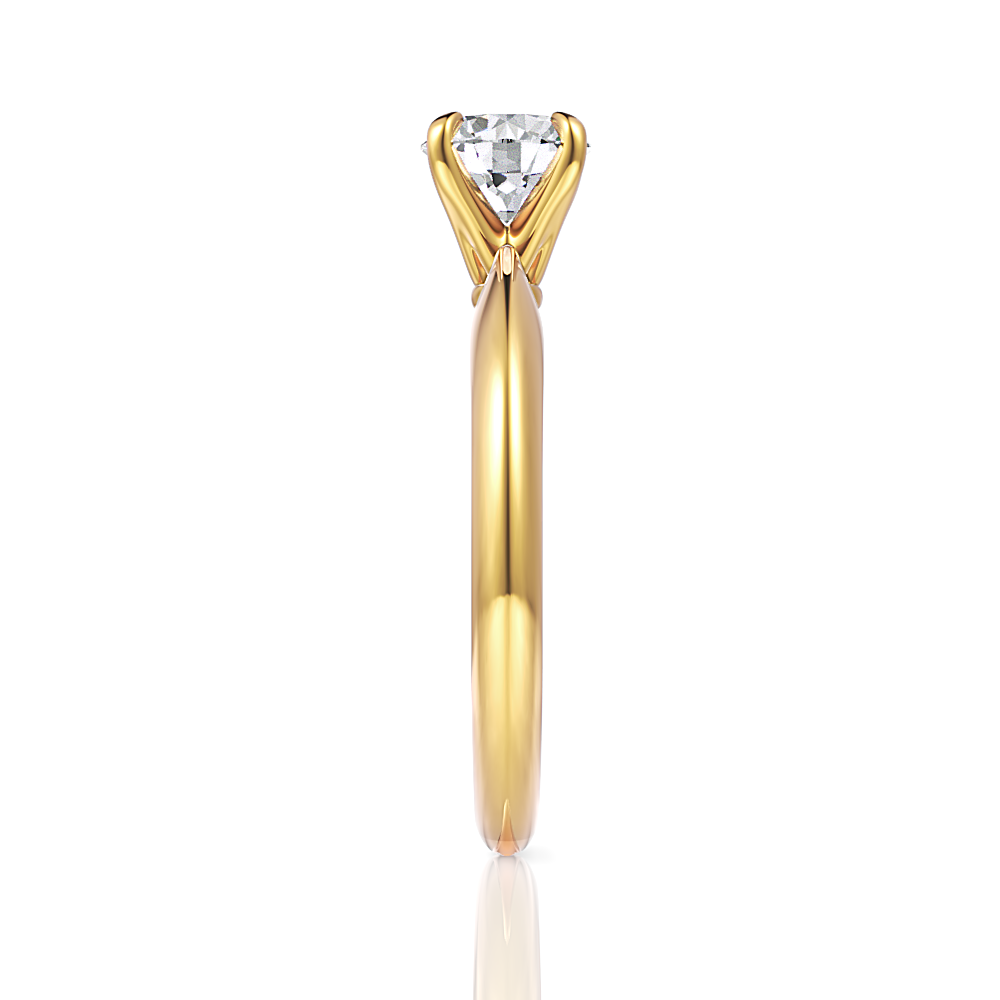 Beatrice Round Cut Lab Grown Diamond 18Kt Yellow Gold Engagement Ring - View 4